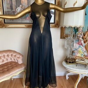 Vintage Sheer V Plunge Nightgown